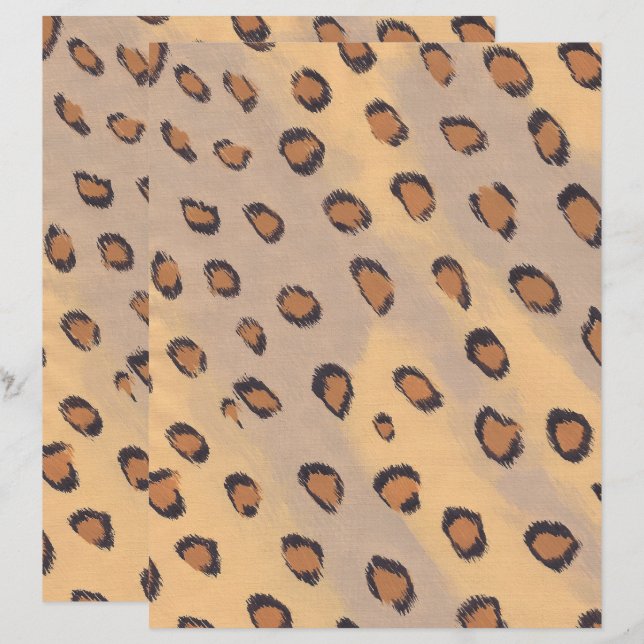 Leopard Animal Print Scrapbook Paper (Vorne/Hinten)