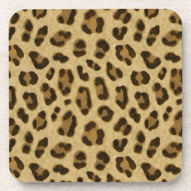 Leopard Animal Print Skin Muster Getränkeuntersetzer (Vorderseite)