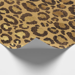 Leopard Animal White Gold Black Honey African Lux Geschenkpapier