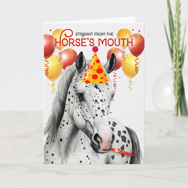 Leopard Appaloosa Horse Funny Birthday Karte (Vorderseite)