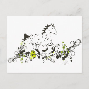 Leopard Appaloosa mit Blumendruck Postkarte