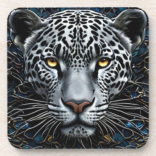 Leopard Art Getränkeuntersetzer (Vorderseite)