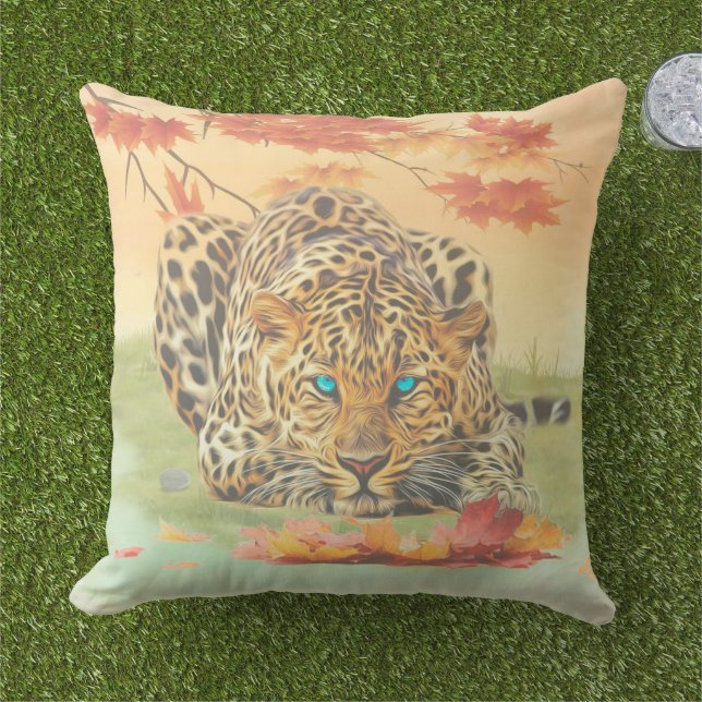 Leopard Art Kissen (Gras)