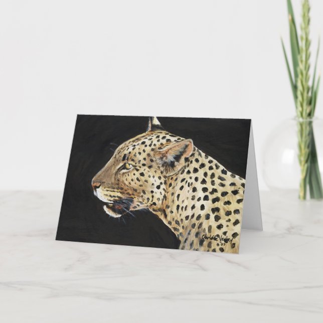 "Leopard" Art Notecard Karte (Vorderseite)