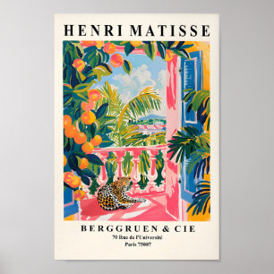 Leopard auf einem Balkon, Matisse Print, Stranddek Poster