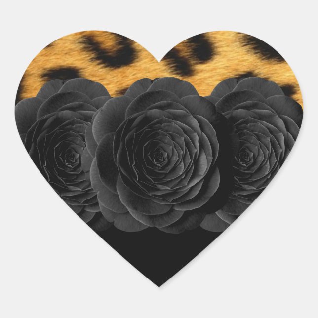 Leopard-Aufkleber Herz-Aufkleber (Vorderseite)