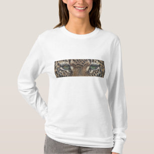 Leopard-Auge mustert langen Hülsen-T-Shirt-T - T-Shirt