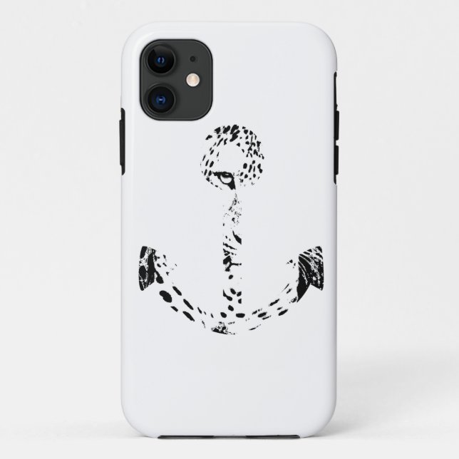 Leopard-Augenüberlagerung in Schwarz und Weiß Case-Mate iPhone Hülle (Rückseite)