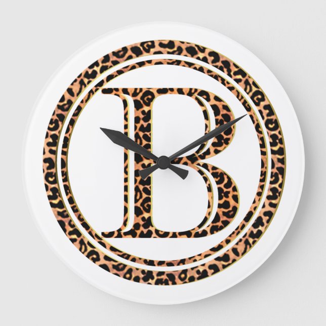 Leopard B Große Wanduhr (Vorderseite)