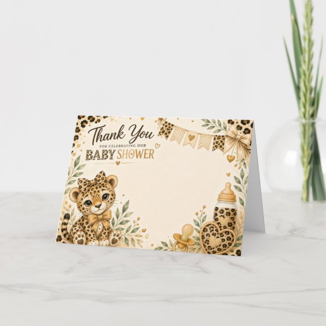 Leopard Baby Shower Danke  (Vorderseite)