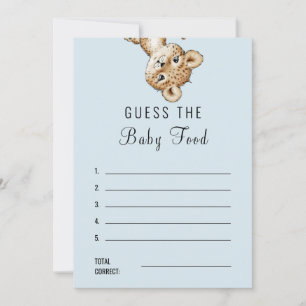 Leopard Babydusche Raten Sie die Babynahrung Einladung