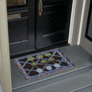 Leopard Bamboo Chinoiserie Ginger Jar Doormat Rug Fußmatte