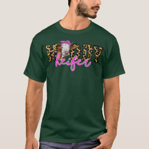 Leopard Bandana Cow Moody Heifer Cow Lovers Bauer T-Shirt