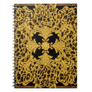 Leopard Barock, Ornamentales Tiermuster Notizblock