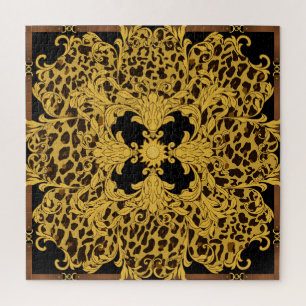 Leopard Barock, Ornamentales Tiermuster Puzzle