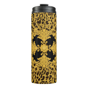 Leopard Barock, Ornamentales Tiermuster Thermosbecher
