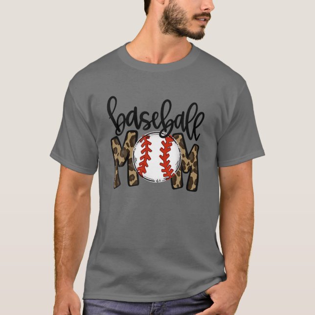 Leopard Baseball Mama Game Day Vibes Ball Mama Mot T-Shirt (Vorderseite)