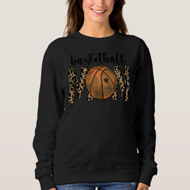 Leopard Basketball Mama Game Day Sweatshirt (Vorderseite)