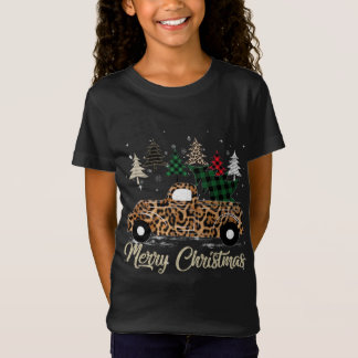 Leopard bedeckter roter LKW mit Buffalo Kariert Ch T-Shirt