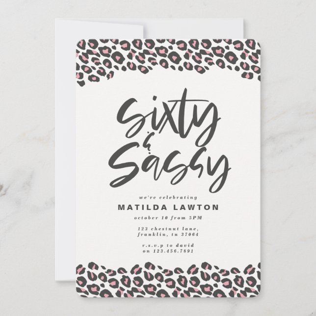 Leopard bedrucken, rosa und schwarz sechzig und sa ankündigung (Vorderseite)