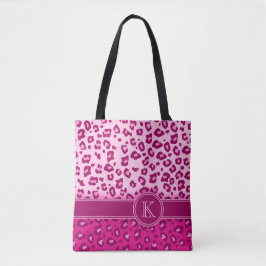 Leopard bedruckt hellrosa monogramm Drucktasche