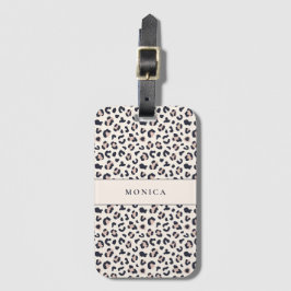 Leopard bedruckt rosa individuelle Name Gepäckanhänger