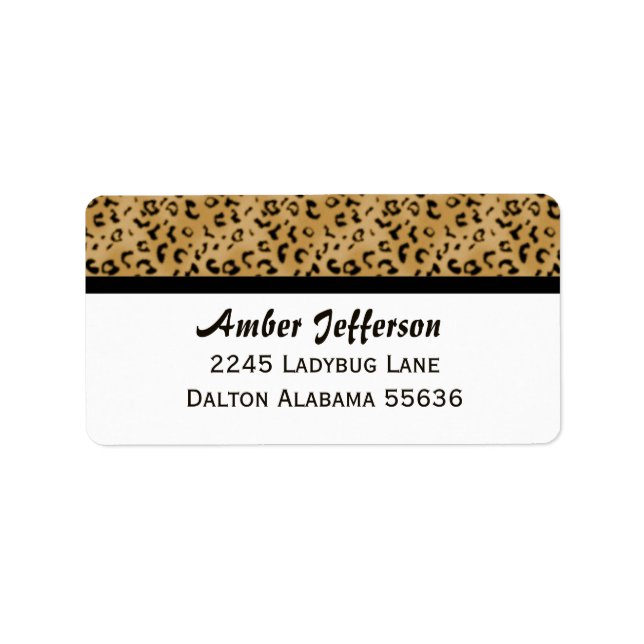 Leopard bespannt: Adressmarken Adressaufkleber (Vorne)