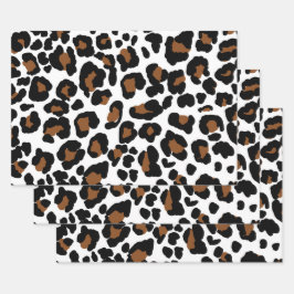 Leopard Big Cat Fur Muster drucken Geschenkpapier Set