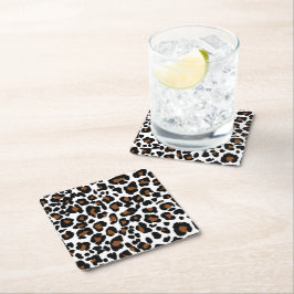 Leopard Big Cat Fur Muster drucken Rechteckiger Pappuntersetzer