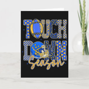 Leopard Blau Gold Kariert Fußball Touchdown Meer Karte