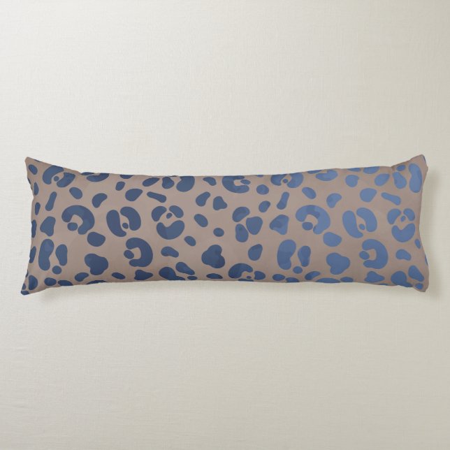 Leopard Blau Muster Kissen (Vorderseite)