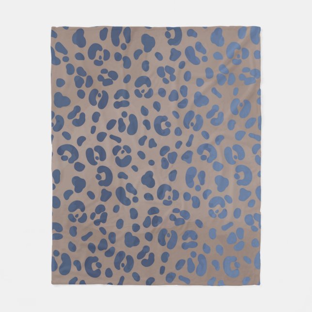 Leopard Blue Pattern Fleecedecke (Vorderseite)