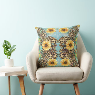 Leopard Blume Kissen, Blume Kissen