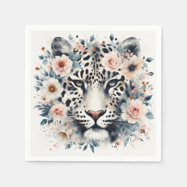 Leopard Blume Napkins Serviette (Vorderseite)