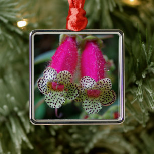 Leopard-Blumen-Entwurf Silbernes Ornament