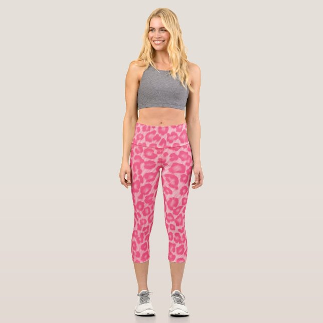 Leopard Blush Capri Leggings (Vorderseite)