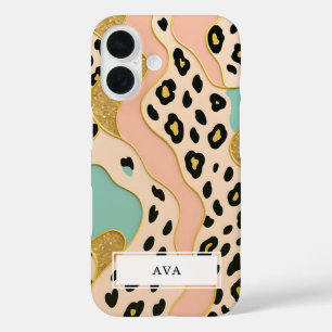 Leopard-Blush-Pink-Muster iPhone 16 Hülle