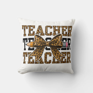 Leopard-Bogen-Lehrer-Schule-Bleistift-Cute-Klassen Kissen