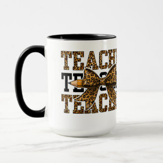 Leopard-Bogen-Lehrer-Schule-Bleistift-Cute-Klassen Tasse