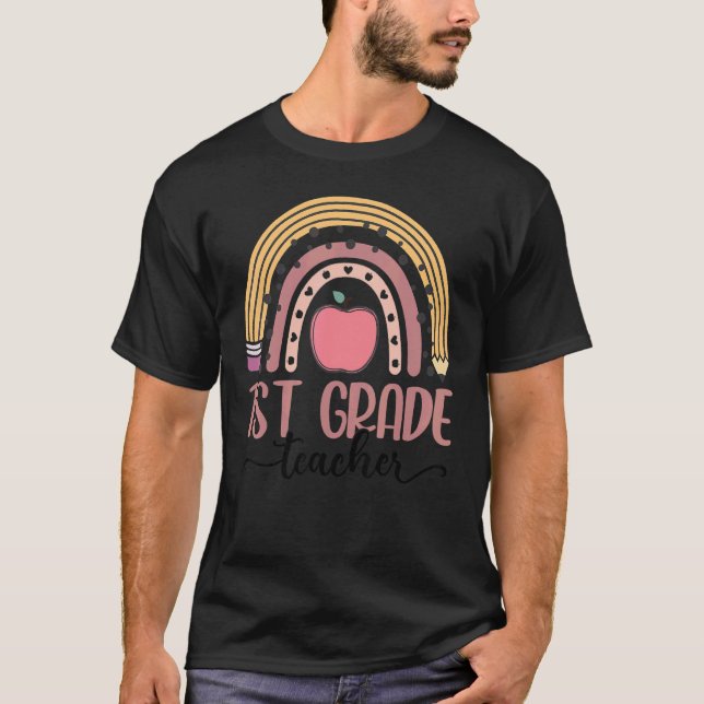 Leopard Boho Rainbow Back to Sch T-Shirt (Vorderseite)