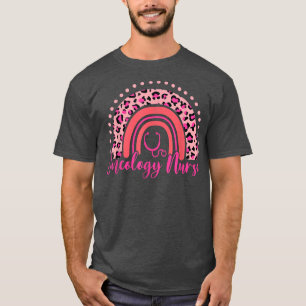 Leopard Boho Rainbow Onkologie Brustkrebs T-Shirt