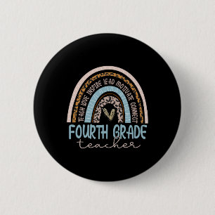 Leopard Boho Rainbow Zurück zur Schule Button