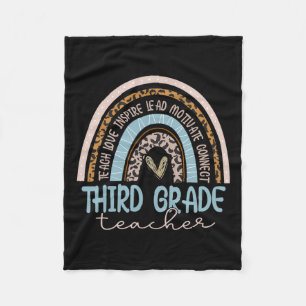 Leopard Boho Rainbow Zurück zur Schule Fleecedecke