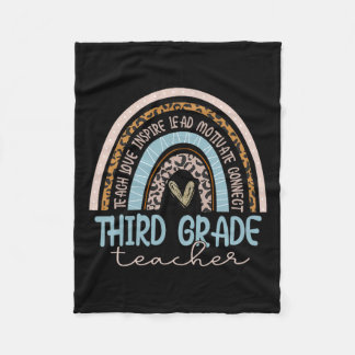 Leopard Boho Rainbow Zurück zur Schule Fleecedecke