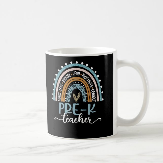 Leopard Boho Rainbow zurück zur Schule Kaffeetasse (Rechts)