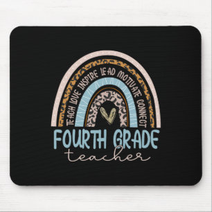 Leopard Boho Rainbow Zurück zur Schule Mousepad