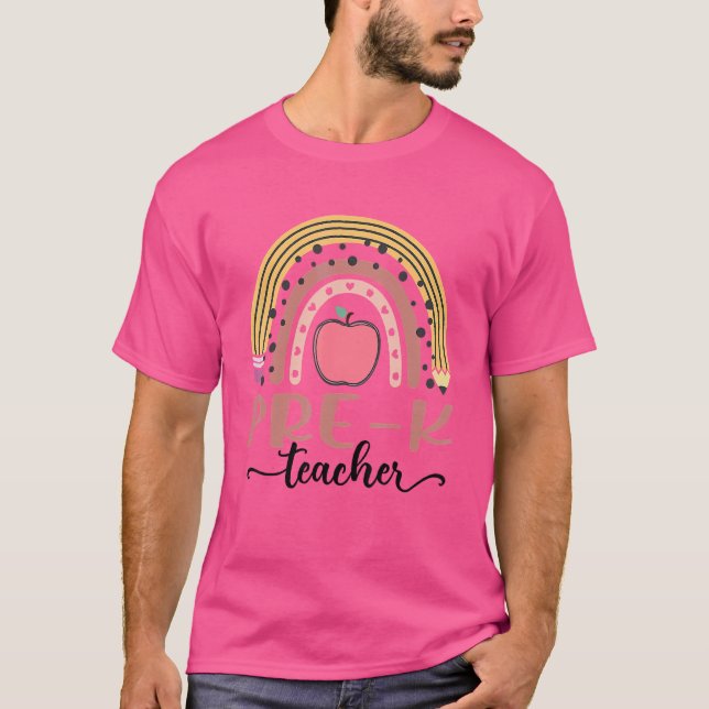 Leopard Boho Rainbow Zurück zur Schule T-Shirt (Vorderseite)