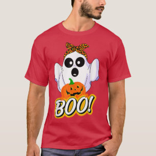 Leopard Boo Ghost Witchy Herbstkostüm T-Shirt