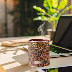 Leopard braun schwarz golden bronze tasse