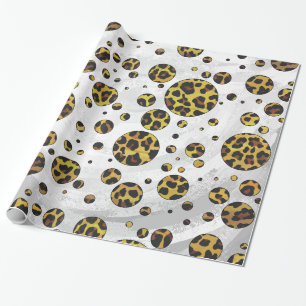 Leopard Braun und Gelb Polka Punkt Geschenkpapier